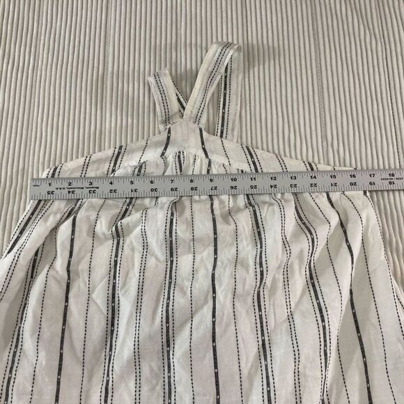 LOFT Beach Dress Women’s 2 White Black Embroidered Halter Mini Cotton Summer - Picture 9 of 11